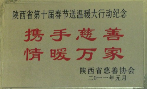 “携手慈善·情暖万家”我集团公司为陕西省第十届送温暖大行动捐钱-易彩堂官网