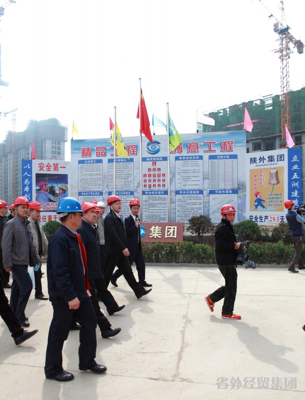 陕西省重点县州里向导考察团赴我集团建设六公司草堂新村二期工地调研-易彩堂官网