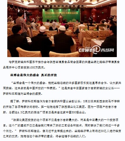 人民网转载第十八届西洽会时代集团公司主理《中国陕西—巴基斯坦经贸相助项目对接交流会》情形-易彩堂官网