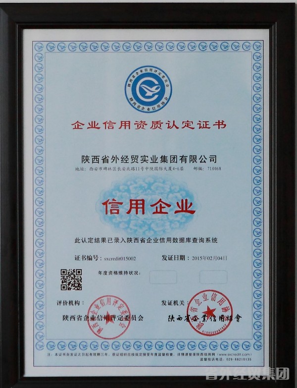 集团公司获得信用企业称呼-易彩堂官网
