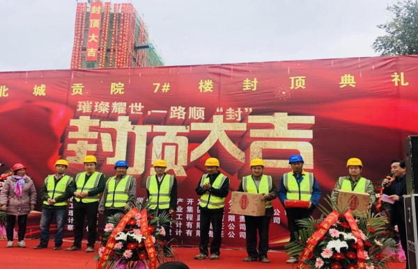 集团建设公司承建的蓝田县北城贡院项目7#楼荣耀封顶-易彩堂官网