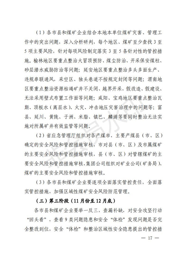 陕西省清静生产委员会关于印发全省蹊径交通煤矿危险化学品建设工程都会消防清静五项攻坚行动方案的通知-易彩堂官网
